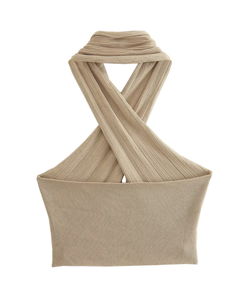 Crossover Knit Skirt Set