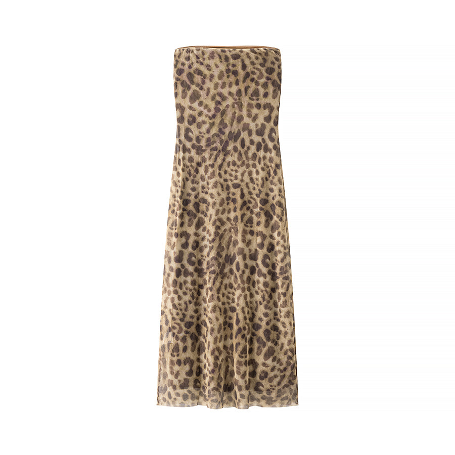 Vestido clásico con estampado de leopardo estilo western, todo a juego, hecho a mano para mujer