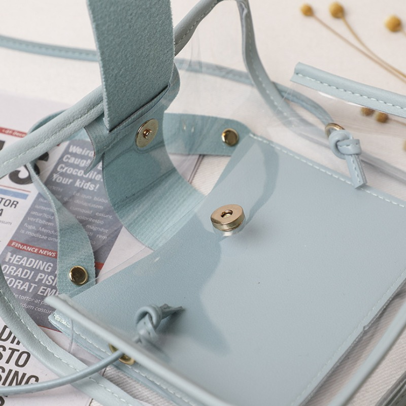 Bolso bandolera transparente informal de moda