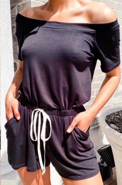 Monos casuales de moda con cuello barco, lisos y cordón ajustable