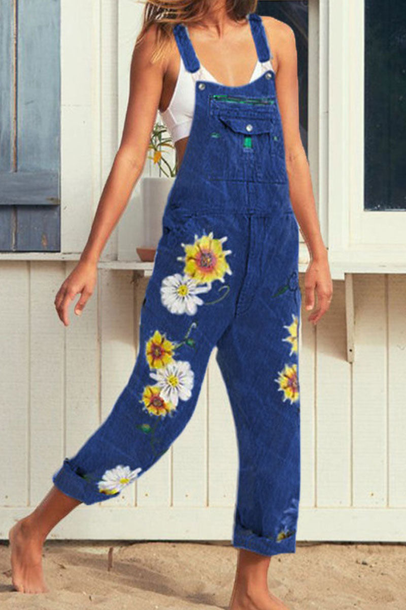 Moda Casual Estampado Suelto Denim