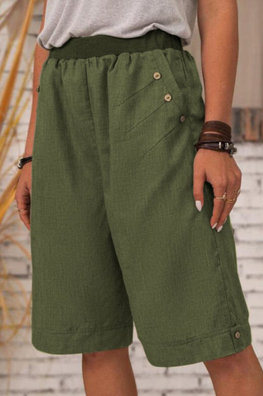 Fashion Casual Solid Patchwork Straight High Waist Bottoms