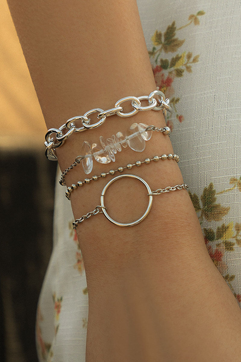 Pulseras de patchwork con diseño geométrico y liso de simplicidad de moda