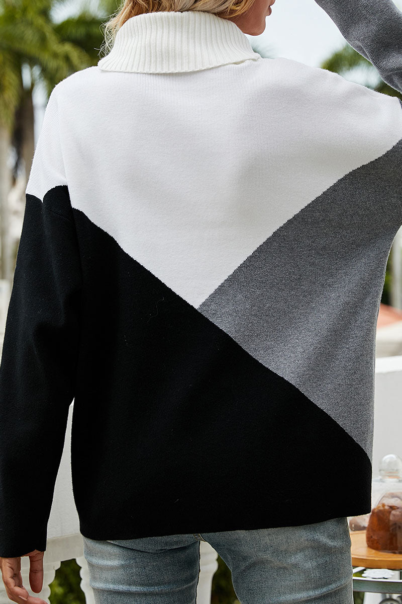 Tops casuales de moda con cuello alto y abertura en la parte superior lisa