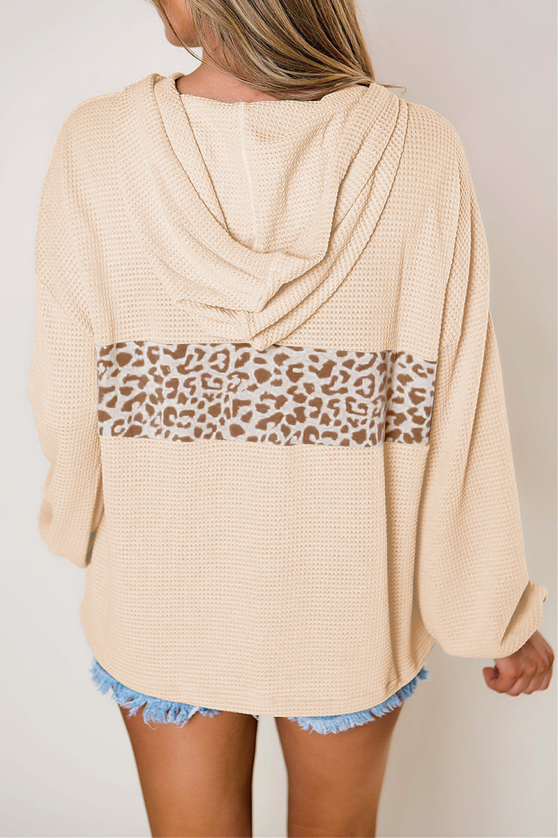 Tops casuales con cuello, capucha y cremallera con bolsillo y estampado