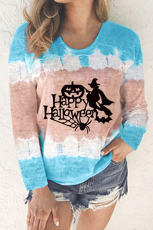 Tops básicos con cuello redondo y abertura en la parte superior con estampado informal