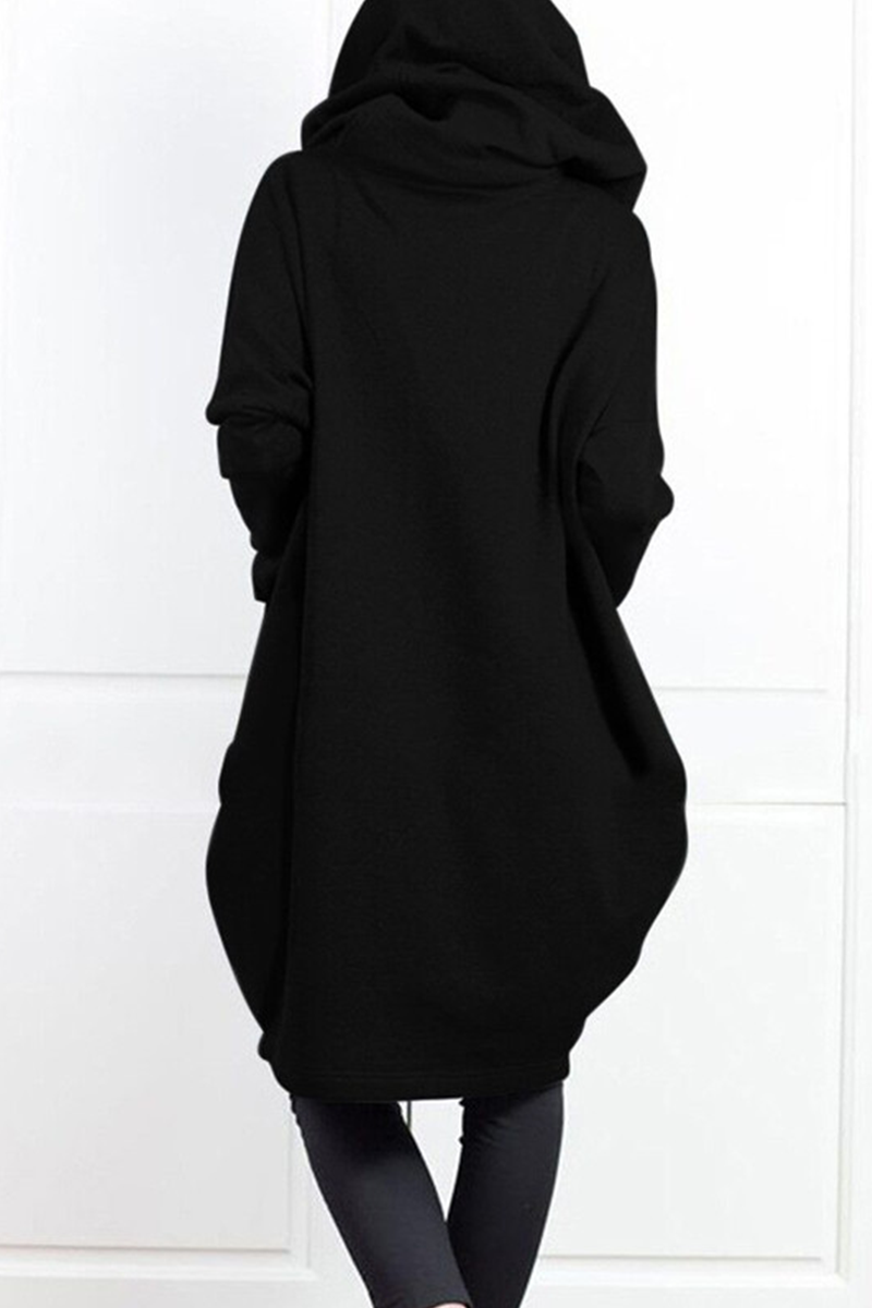 Prendas de abrigo informales con capucha, cuello y cremallera, con bolsillos sólidos (8 colores)