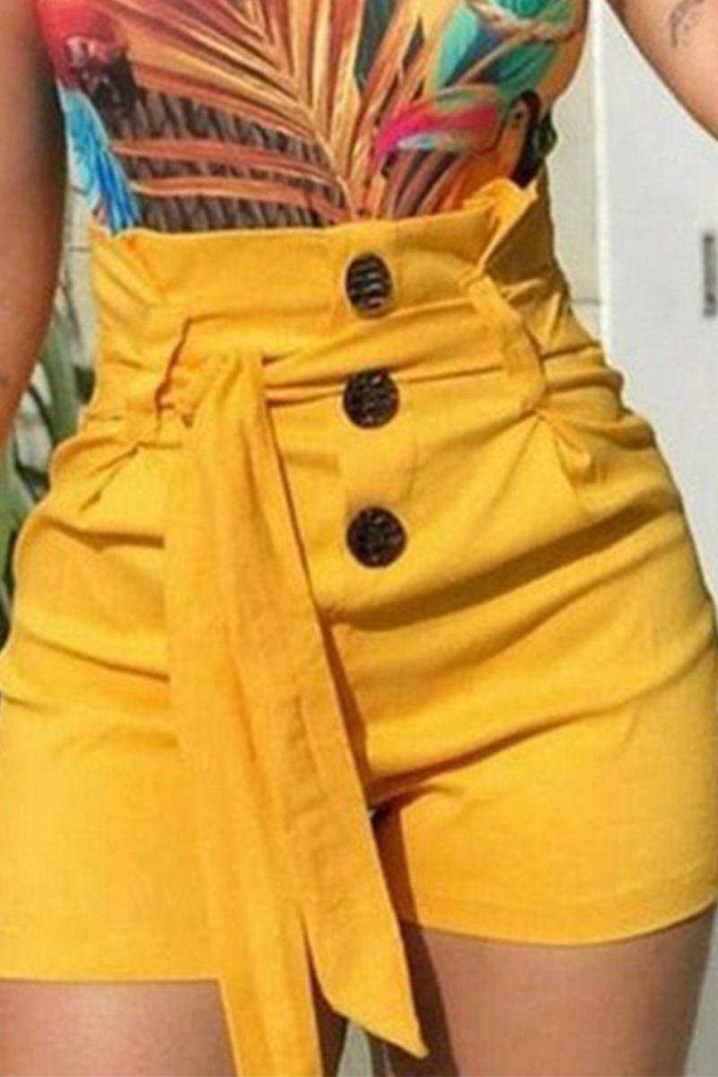 Pantalones casuales ajustados de cintura alta con vendaje liso de color liso (4 colores)