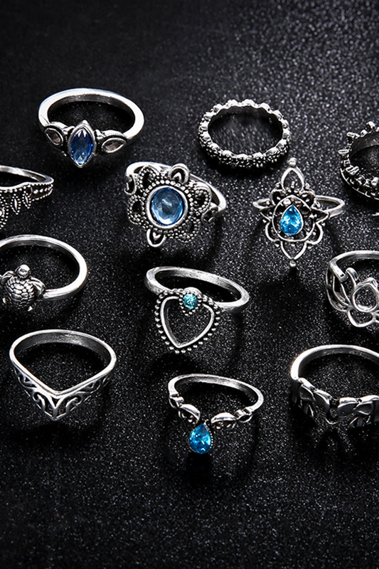 Anillos de unión divididos de patchwork vintage de moda