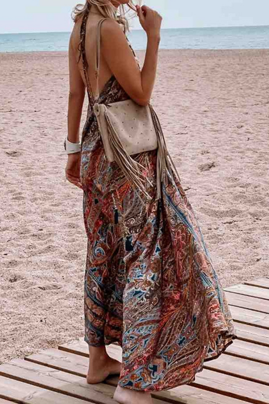 Vestidos rectos casuales con cuello en V y malla con estampado