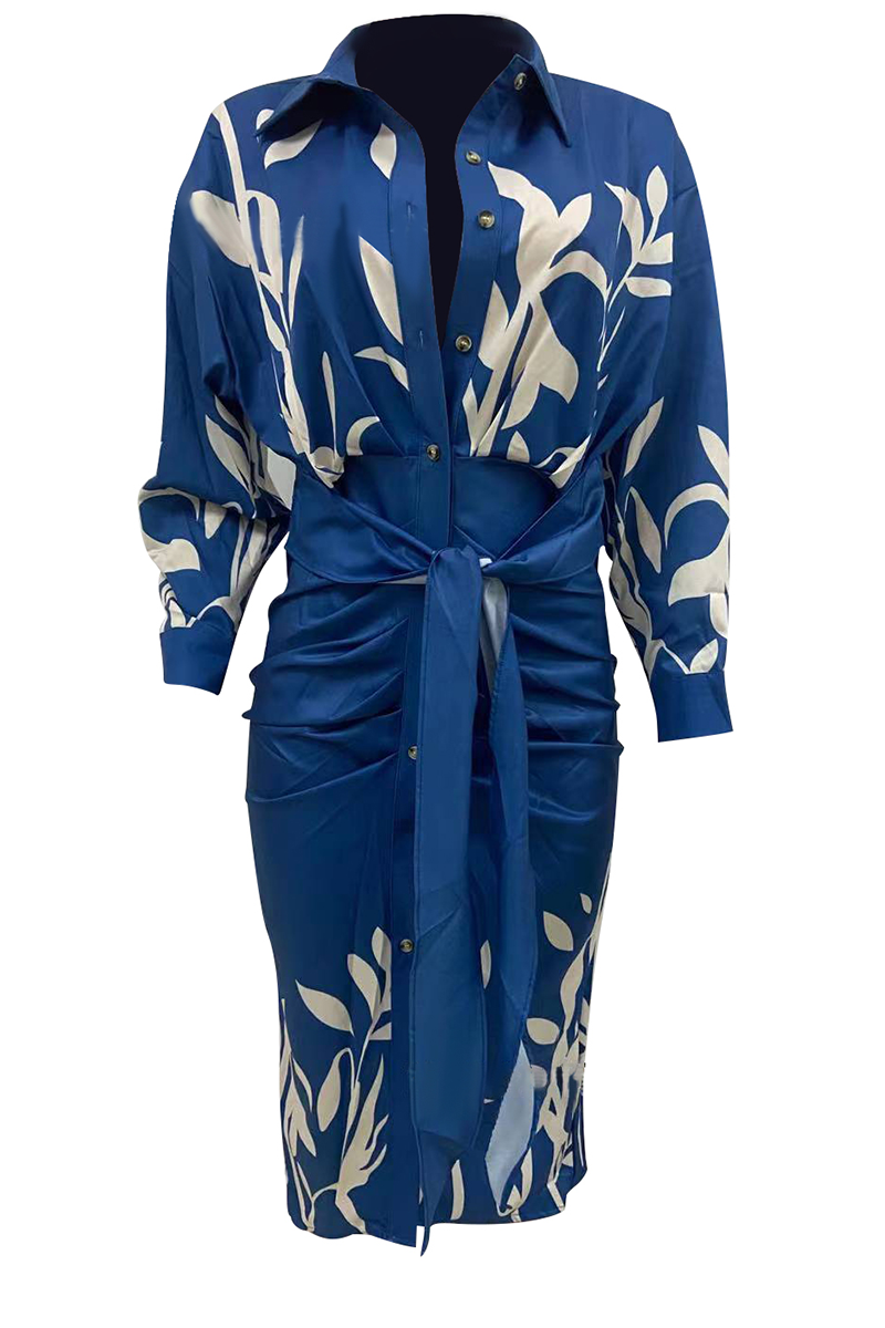 Vestido informal con cuello en V, estampado de patchwork e irregular (3 colores)