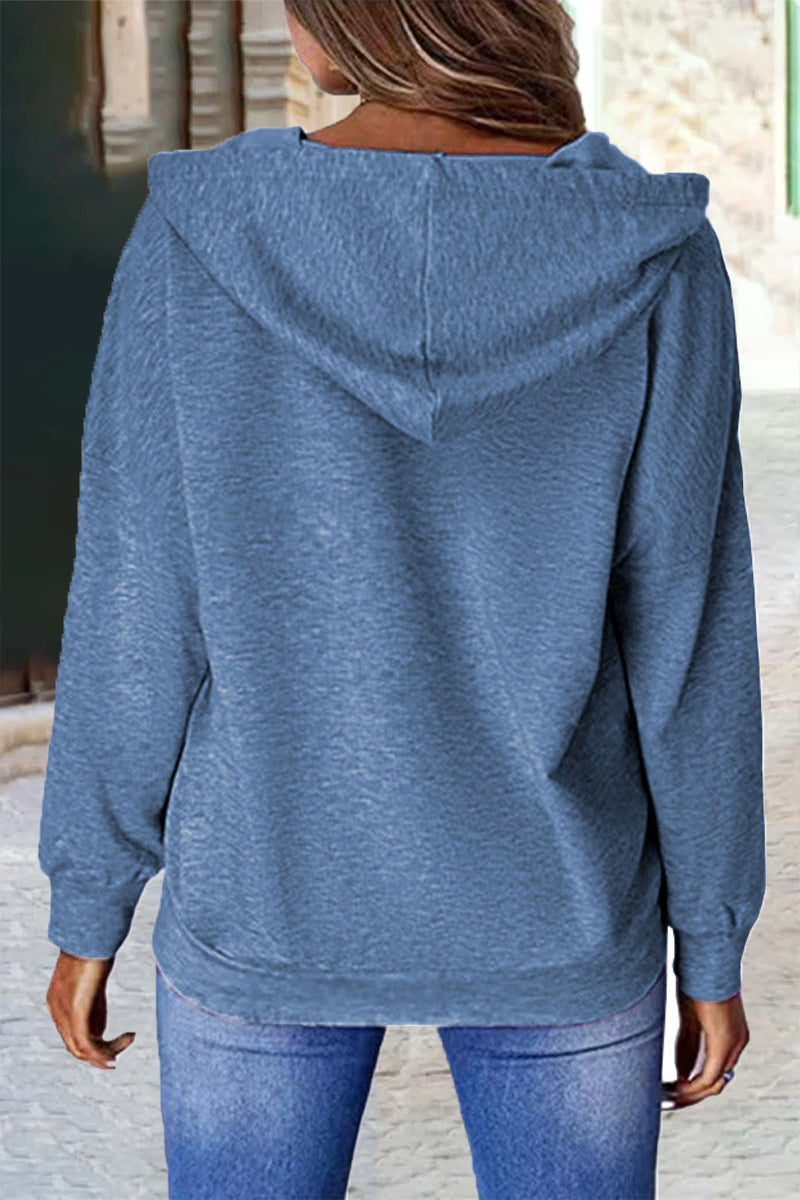 Tops con capucha y cuello de patchwork con estampado informal de moda (6 colores)