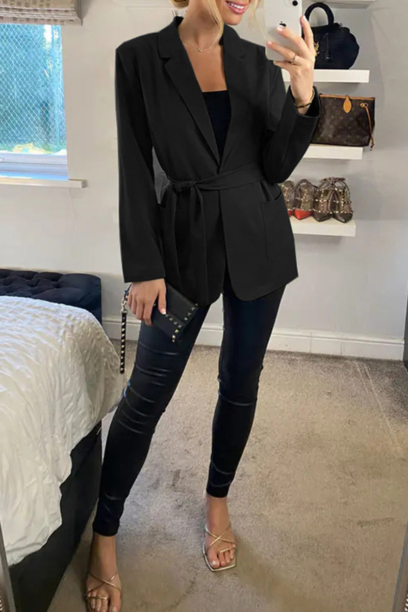 Prendas de abrigo de moda con cuello vuelto y bolsillos sólidos (3 colores)