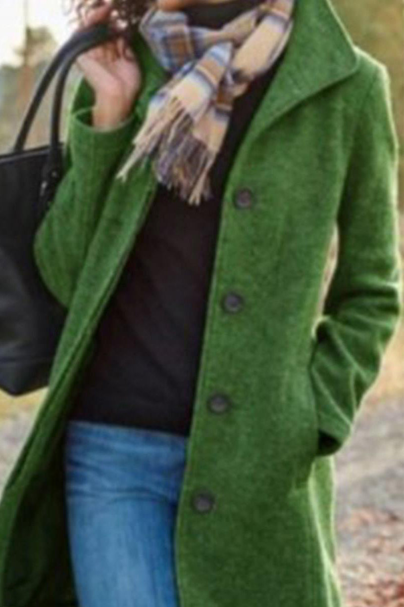 Prenda exterior informal de cuello vuelto con parches lisos (4 colores)