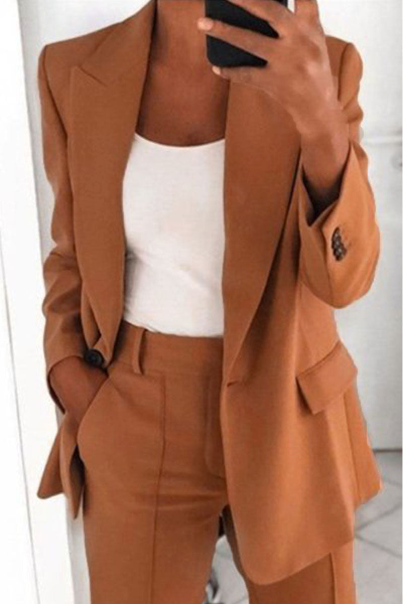 Prendas de abrigo con cuello vuelto, de patchwork liso y para uso diario (5 colores)