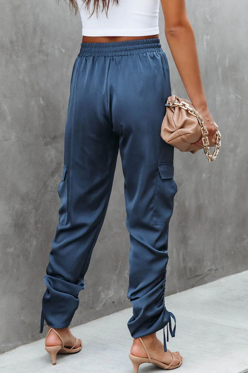 Pantalones casuales holgados de harén de color liso (3 colores)