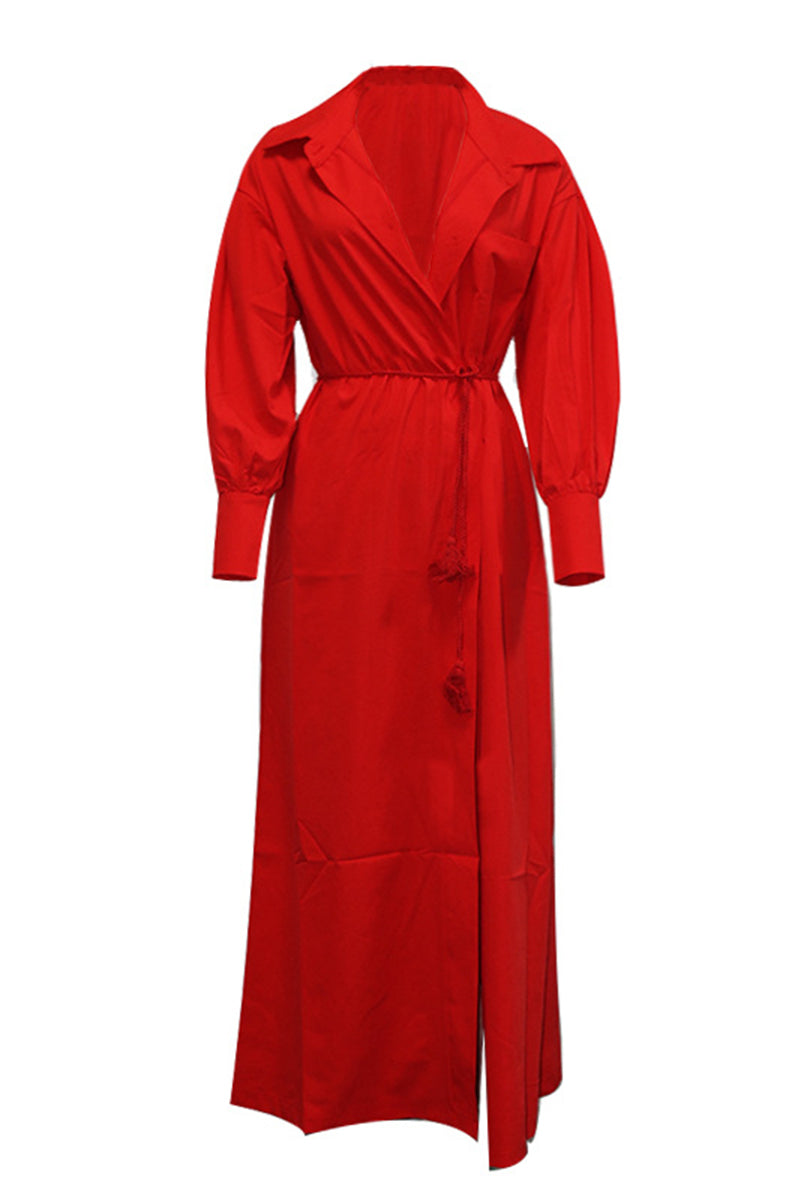 Vestidos asimétricos elegantes de calle con cuello vuelto