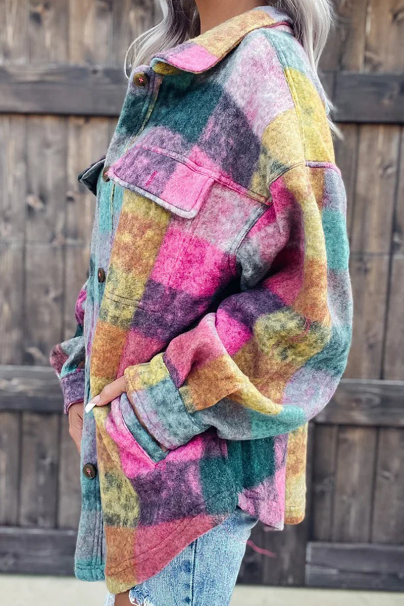 Blusas casuales con cuello vuelto y estampado urbano (3 colores)