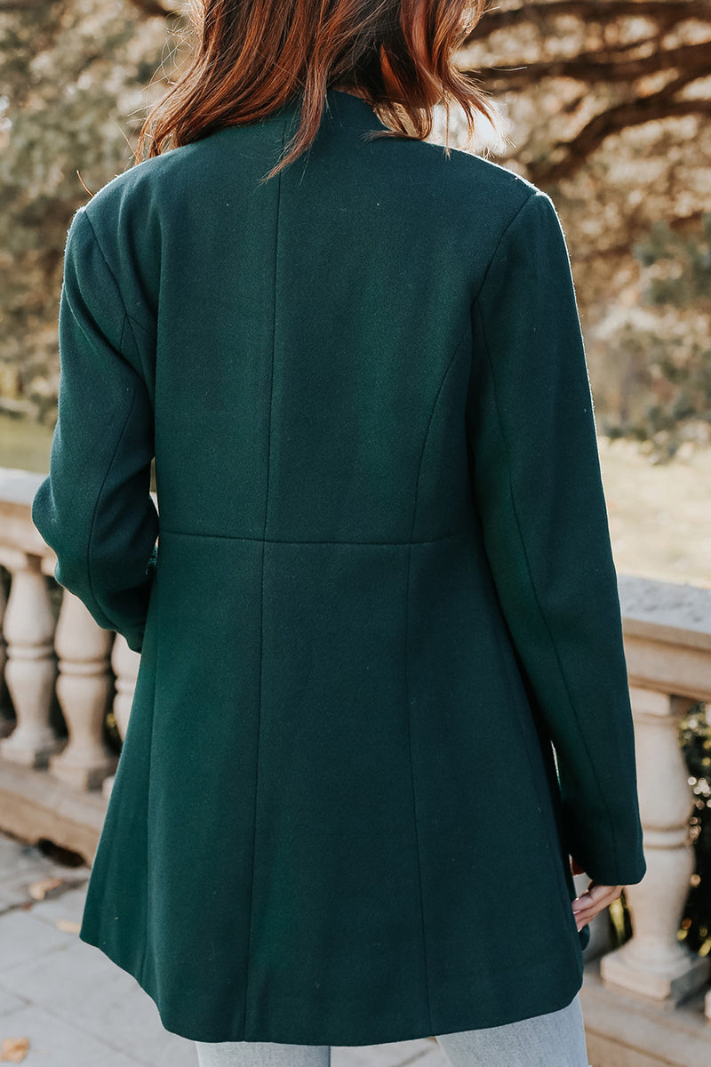 Prendas de abrigo informales con cuello cuadrado y hebilla sólida