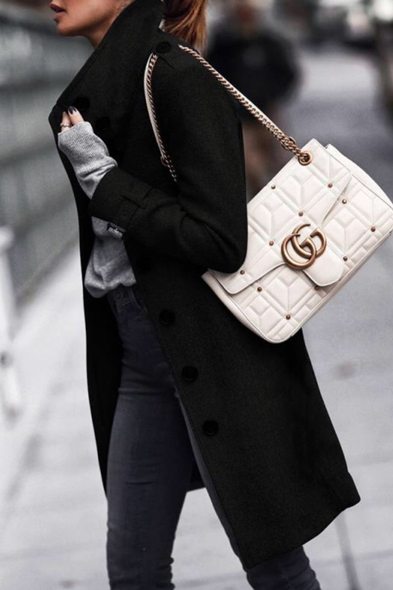 Prendas de abrigo informales de cuello mandarín en color liso