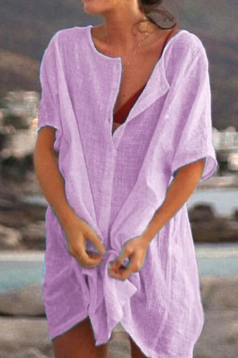 Tops casuales de manga corta con escote en V profundo (7 colores)