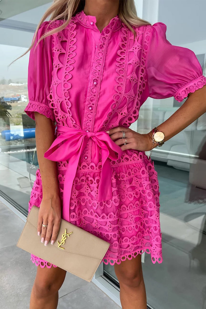 Vestidos de princesa elegantes y elegantes con cuello mandarín y frenillo ahuecado (3 colores)