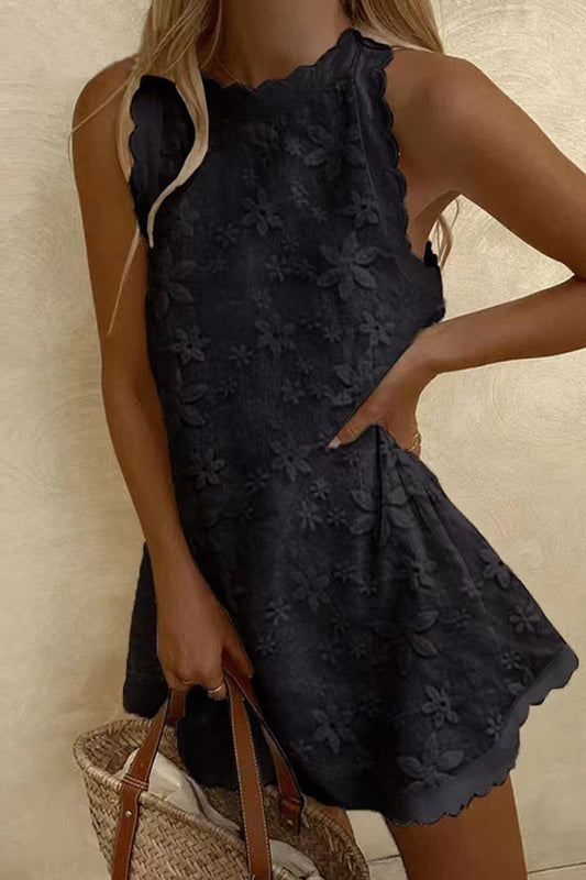 Vestido tipo chaleco bordado liso de Sweet Vacation