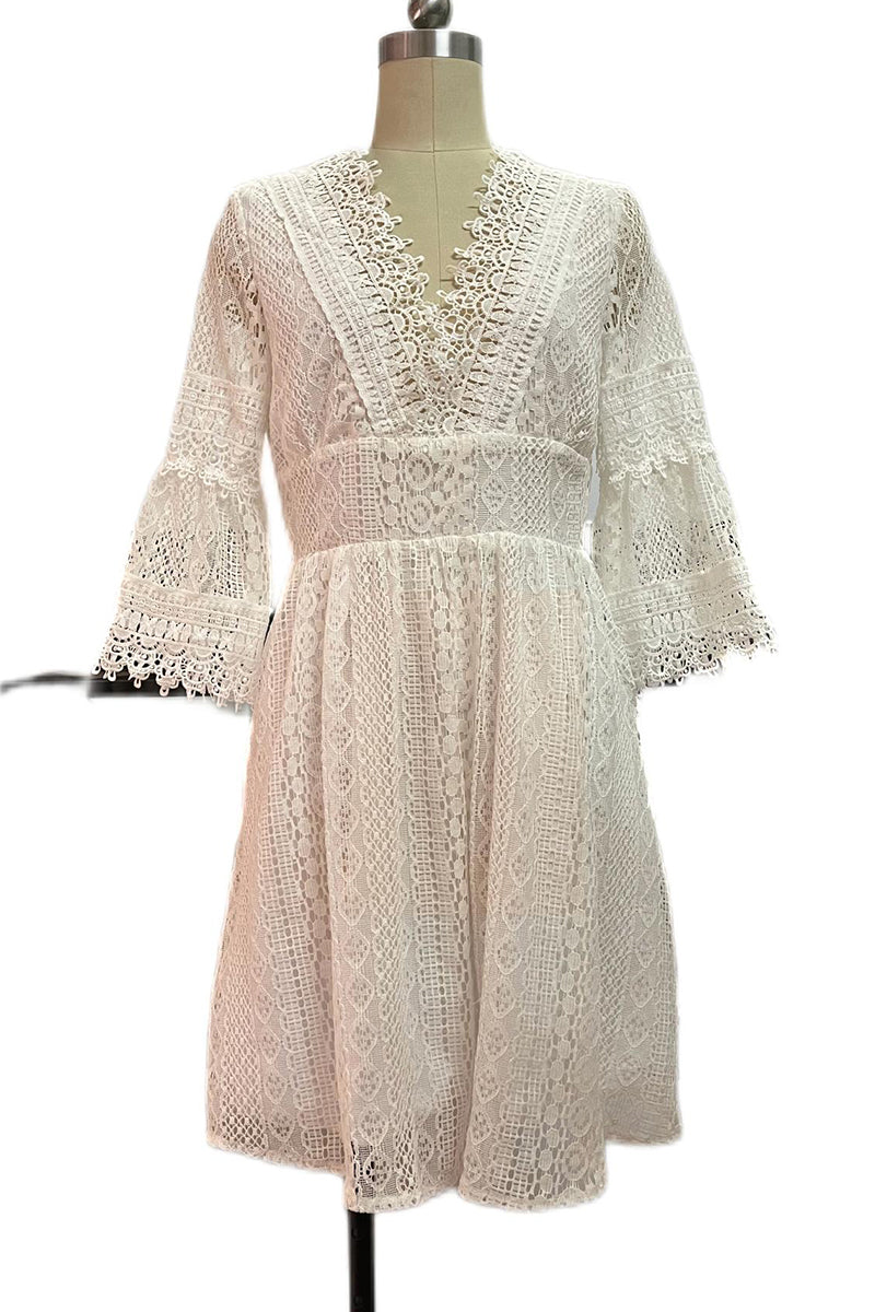 Vestidos de princesa elegantes, dulces, sólidos, con escote en V ahuecado