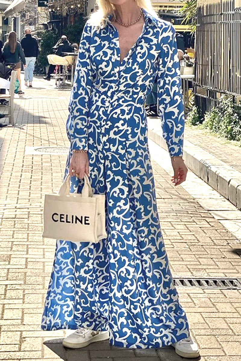 Monos casuales con cuello vuelto, estampado urbano y patchwork