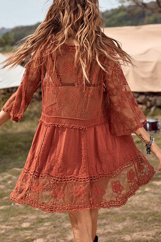 Traje de baño sexy de vacaciones sólido ahuecado para cubrirse