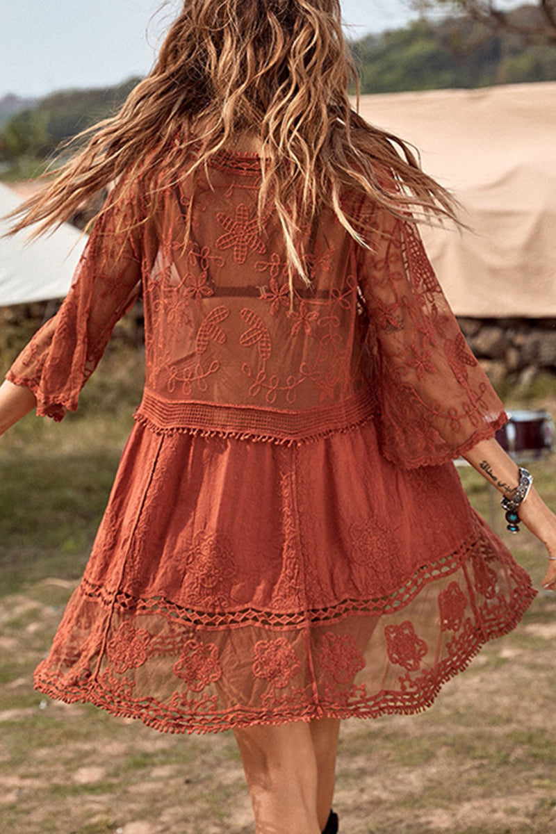 Traje de baño sexy de vacaciones, liso, ahuecado, para cubrirse (6 colores)