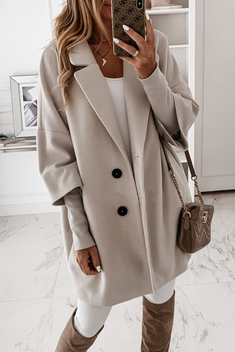 Prendas de abrigo informales de moda para adultos, con botones lisos y cuello vuelto (4 colores)