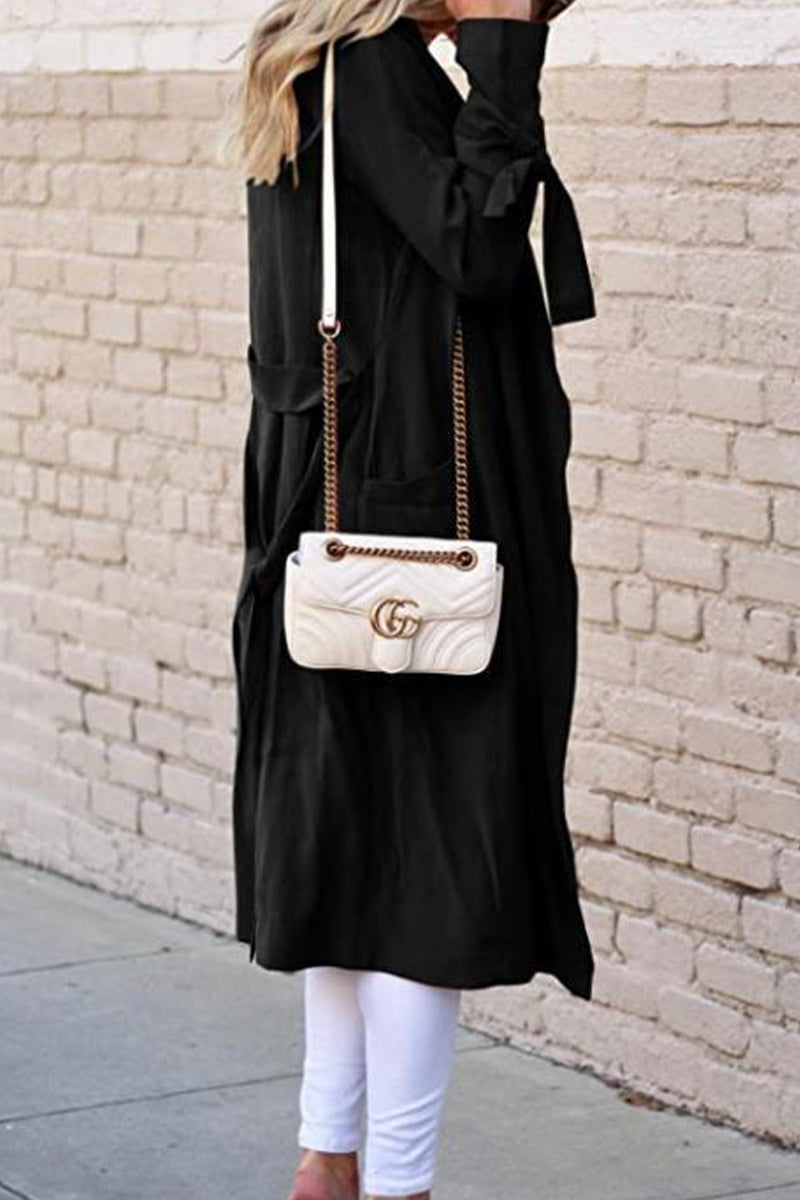 Prendas de abrigo con frenillo sólido de estilo británico