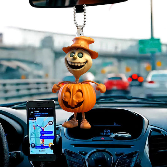 Colgante de coche con forma de calabaza creativa de Halloween