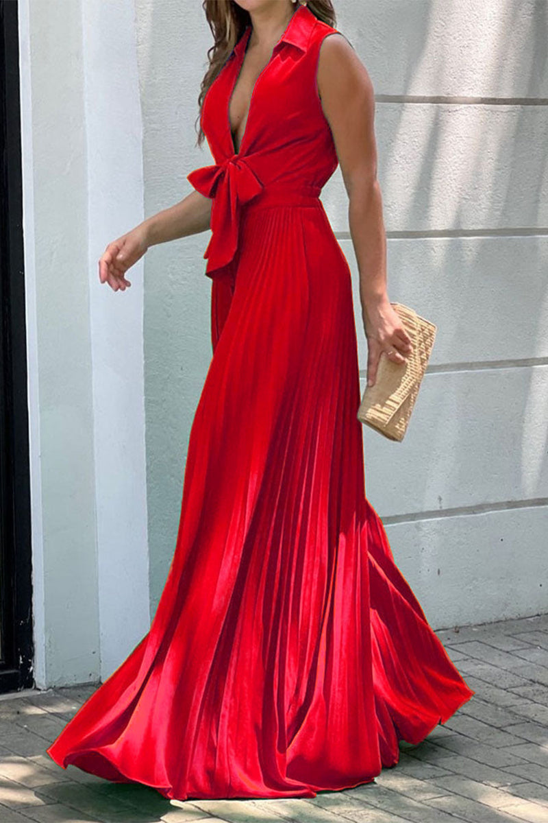 Monos casuales de calle lisos con frenillo y cuello en V (5 colores)