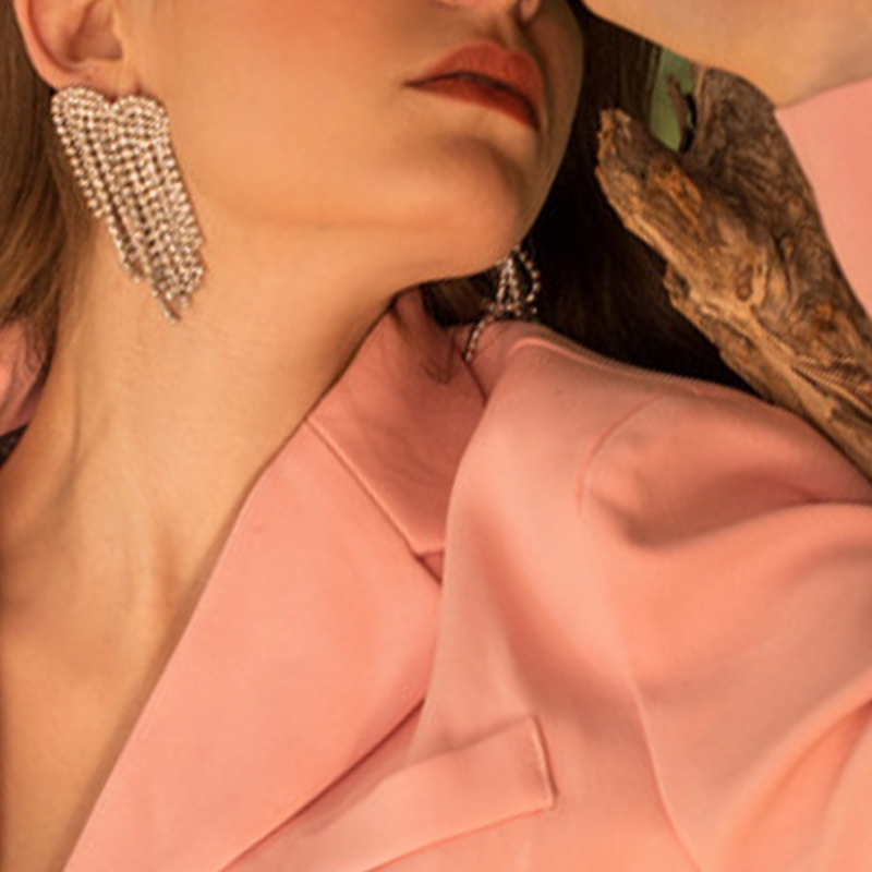 Pendientes de borlas con diamantes de imitación de calle sexy