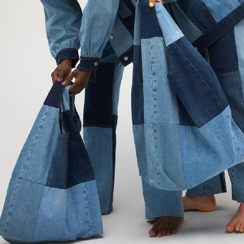 Bolsos casuales de patchwork en contraste