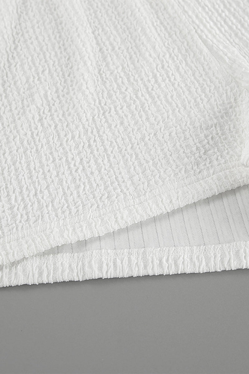 Conjunto de dos piezas informal sencillo, liso, con frenillo, pliegues, escote en V y sin mangas