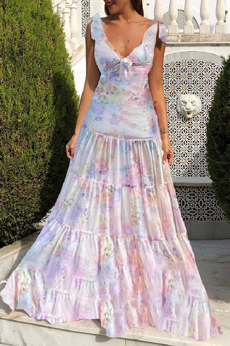 Vestidos sexis con estampado floral, espalda descubierta y escote en V (4 colores)