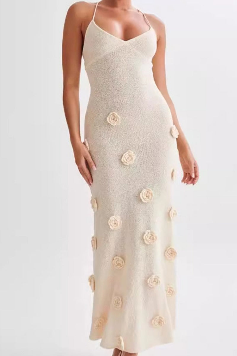 Vestidos de playa sexis con flores, encaje, espalda descubierta y tirantes finos (3 colores)