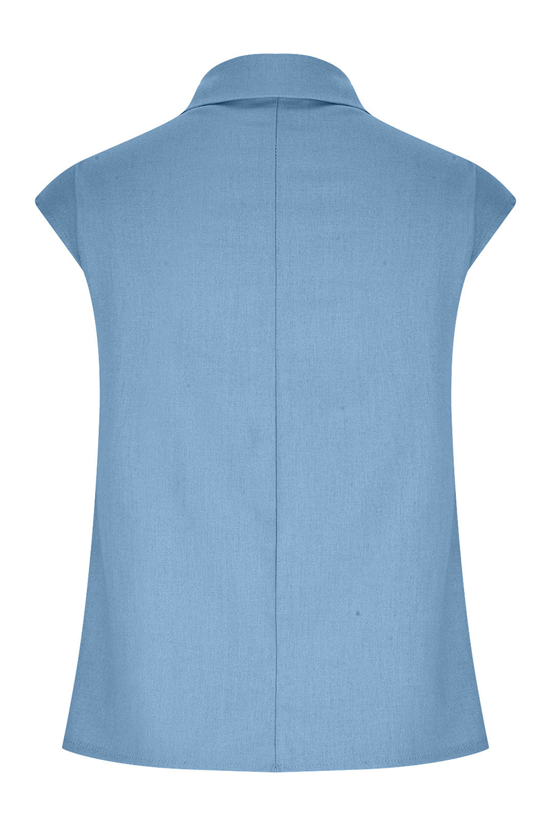 Blusas casuales de cuello vuelto de color liso para uso diario (6 colores)