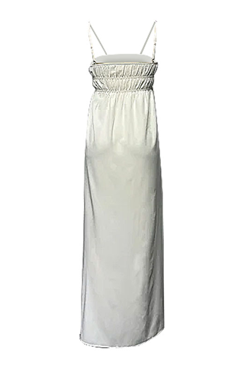 Vestidos casuales de vacaciones con cuello cuadrado y bolsillos en color liso