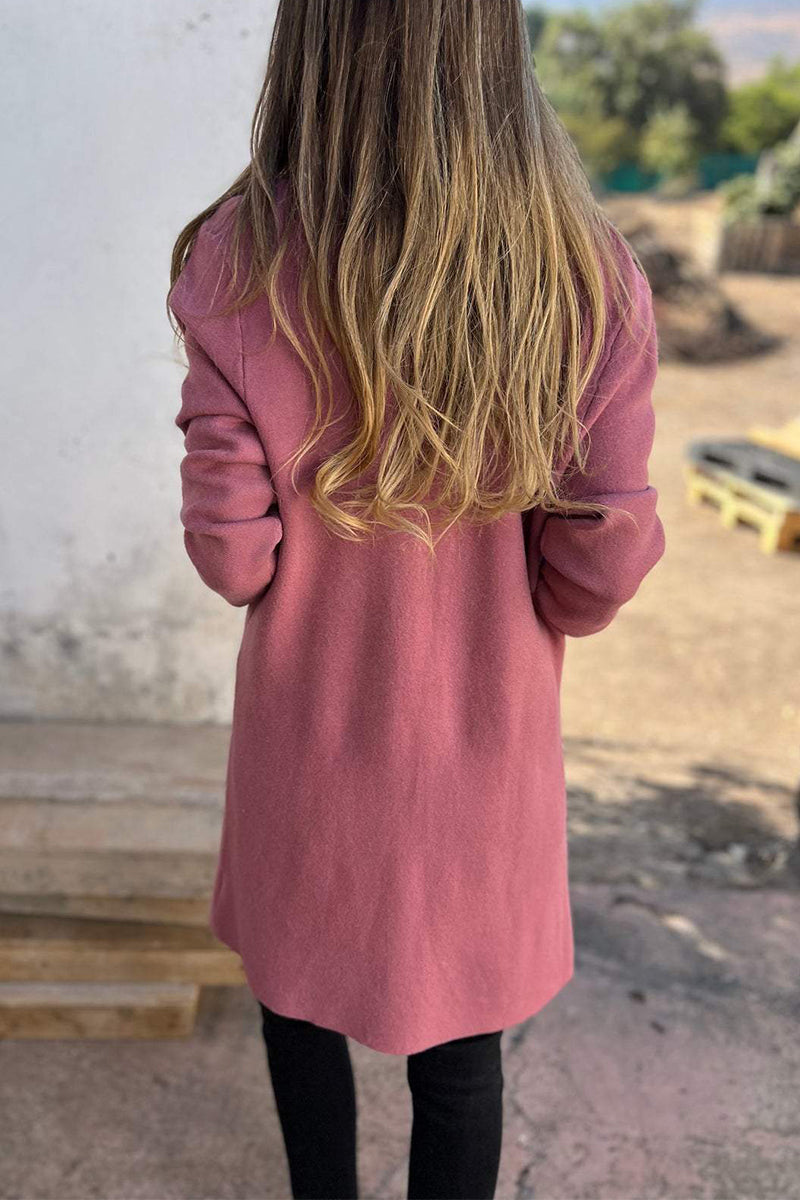 Prendas de abrigo informales de cuello vuelto, color liso, con bolsillos y para uso diario (5 colores)