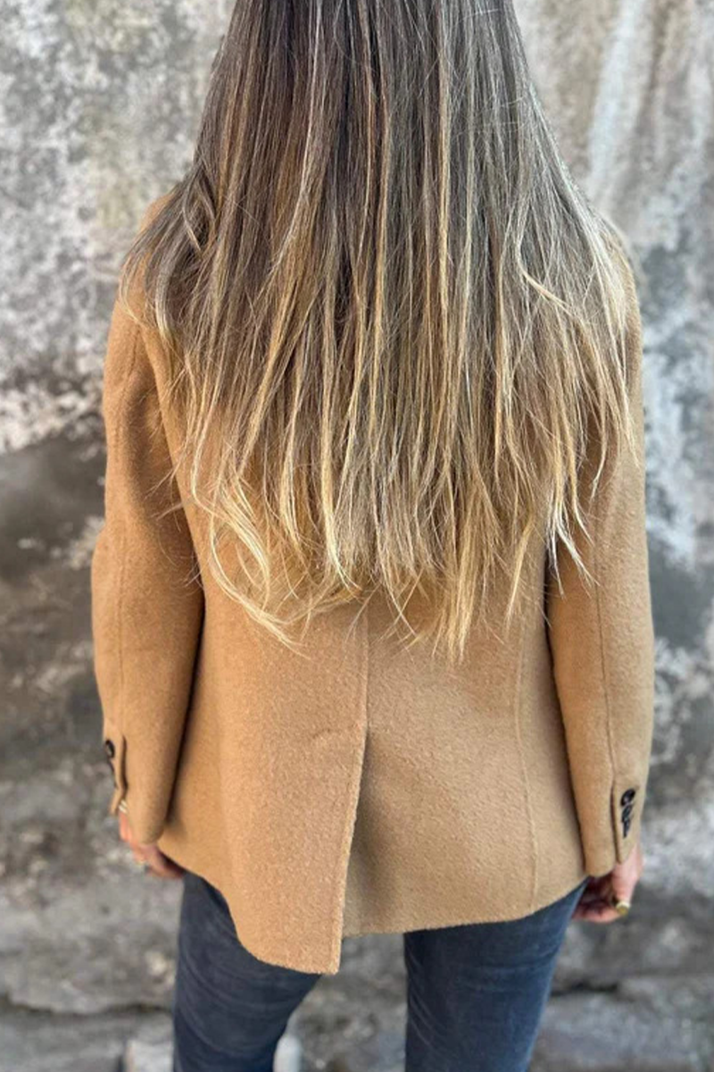 Prendas de abrigo informales de uso diario con botones y cuello vuelto (6 colores)