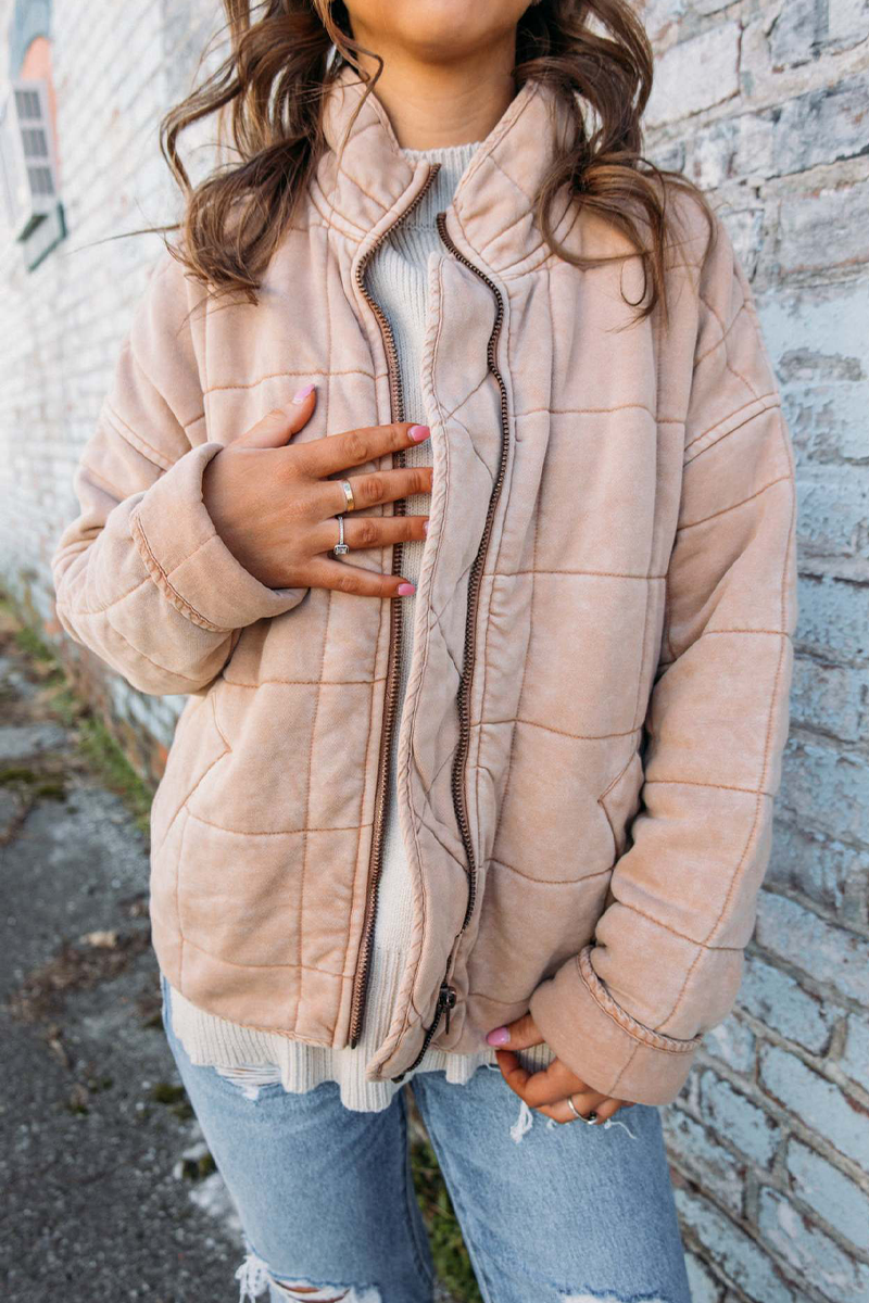 Prendas de abrigo informales de cuello mandarín con cremallera y retazos para uso diario (8 colores)