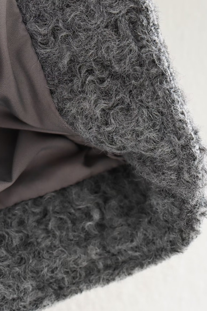 Prendas de abrigo informales de calle con cuello vuelto, cremallera y bolsillo