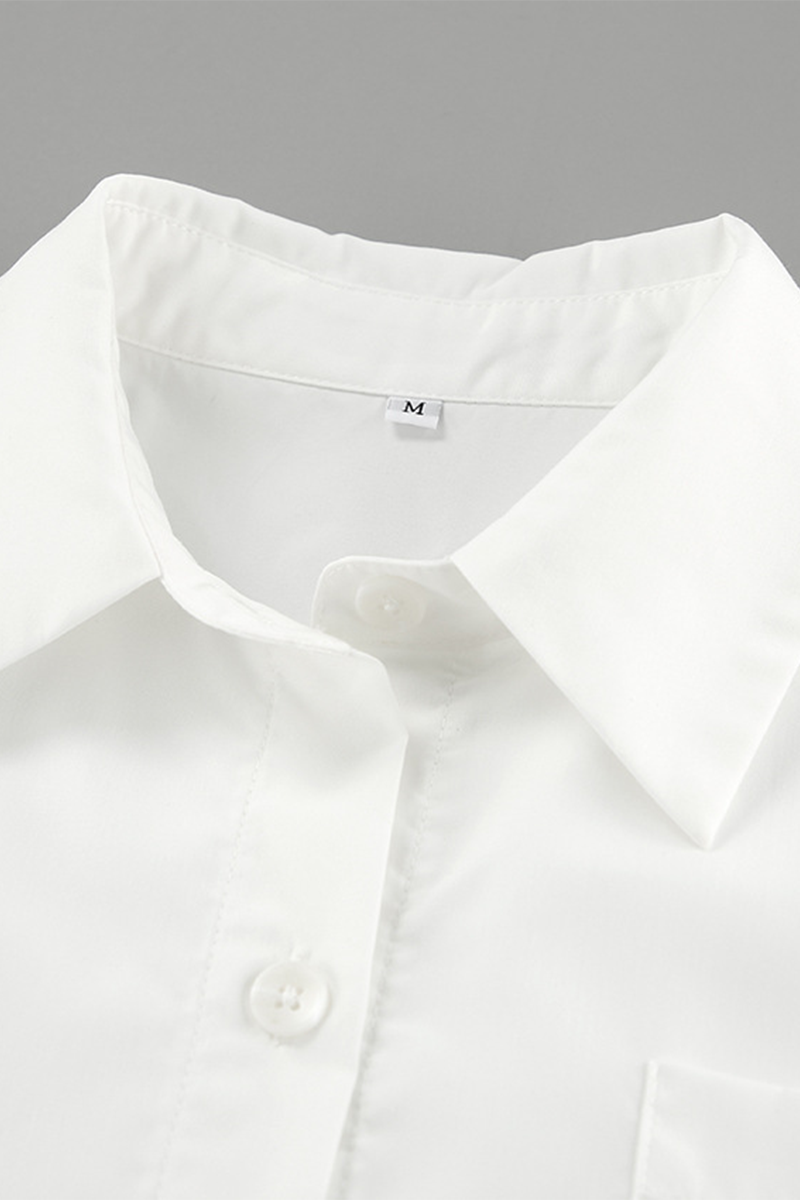 Vestidos camiseros casuales con botones y cordones y cuello vuelto