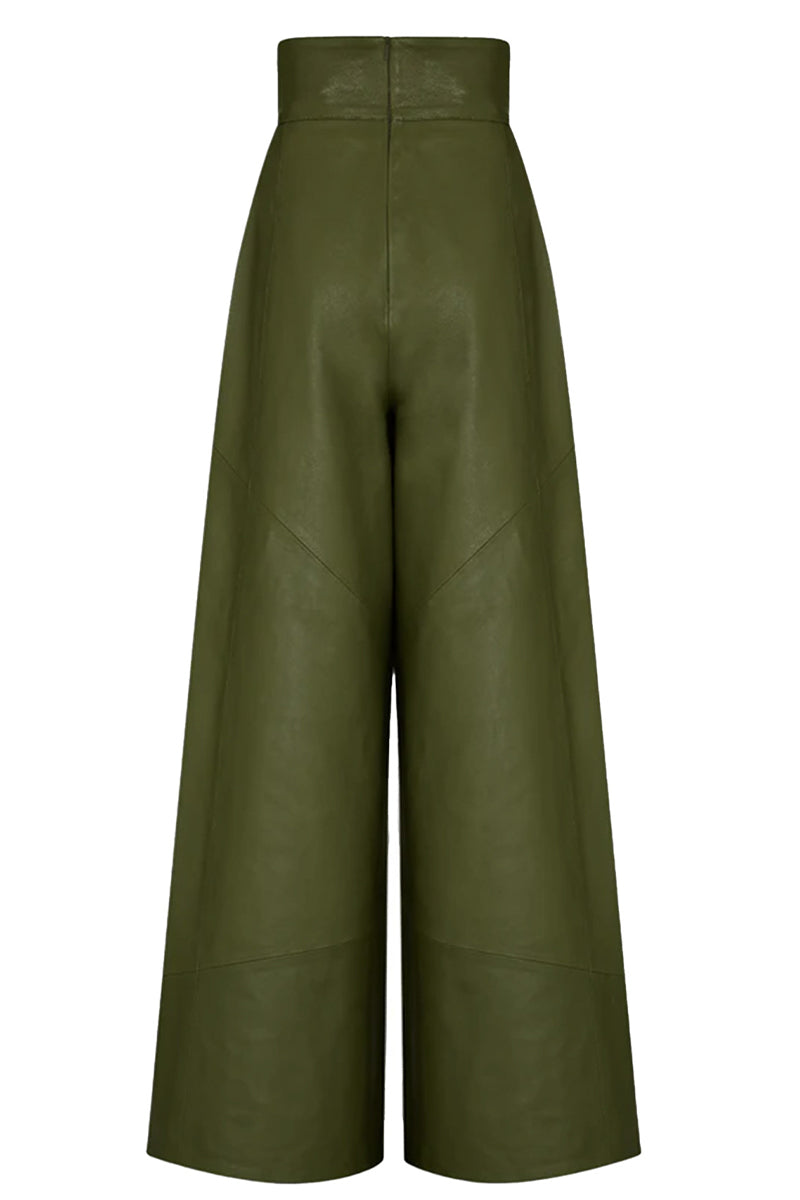 Pantalones de retazos de bolsillo diarios, sueltos, de cintura alta y pierna ancha