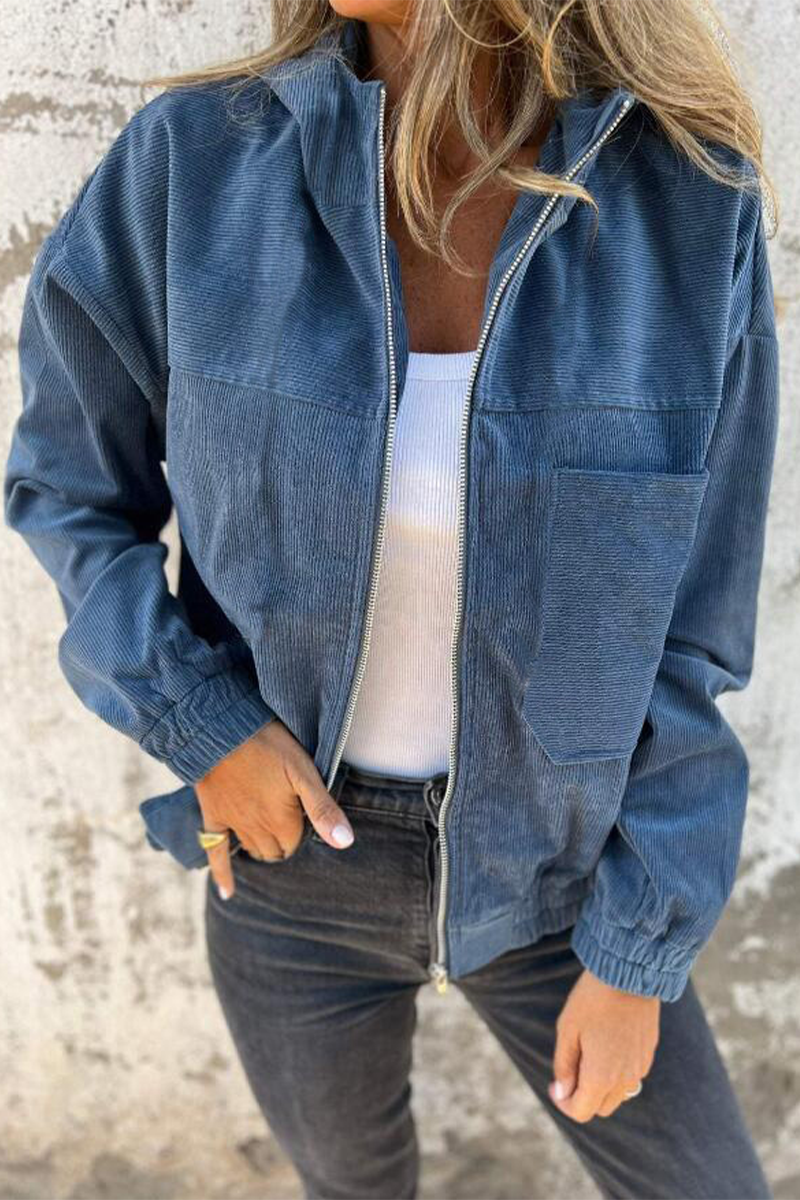 Prendas de abrigo informales con capucha y cremallera de bolsillo (5 colores)