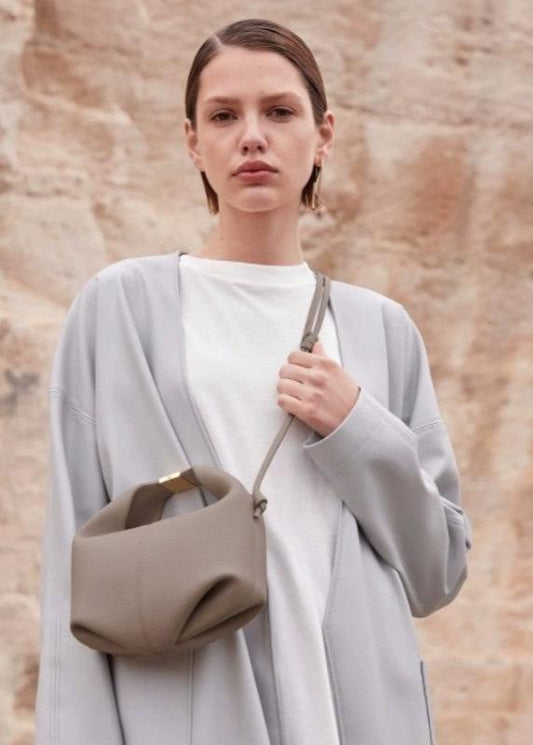 Lychee-Pattern-Cowhide Shoulder-Messenger-Bag